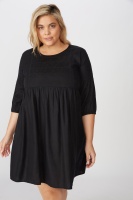 Cotton On Women - Curve Woven Bethany Babydoll Dress - Black Photo