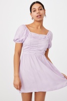 Cotton On Women - Woven April Ruched Front Mini Dress - Frosty lilac Photo