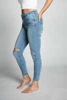 Cotton On Women - Mid Rise Cropped Skinny Jean - Venice blue rips Photo