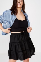 Cotton On Women - Curve Woven Chloe Mini Skirt - Black Photo