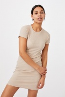 Cotton On Women - Essential Short Sleeve Midi Dress - Golden brown marle rib Photo
