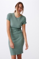 Cotton On Women - Essential Short Sleeve Midi Dress - Lush green rib Photo