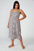 Cotton On Women - Curve Woven Melanie Midi Slip Dress - Jane paisley total eclipse Photo