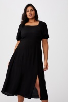 Cotton On Women - Curve Woven Sienna Midi Dress - Black Photo