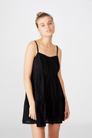 Cotton On Women - Woven Betty Tiered Mini Dress - Black Photo