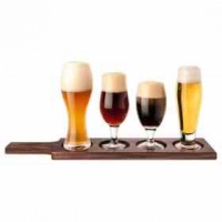 Final Touch Beer Tasting Set with Dark Wood Holder Photo