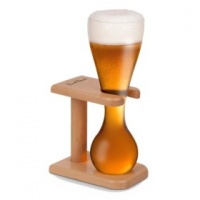 Final Touch Quarter Yard Beer Glass with Wooden Stand Photo