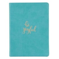 Christian Art Gifts Inc Be Joyful Handy-sized Faux Leather Journal in Teal Photo