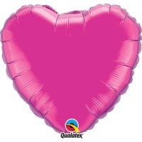 Qualatex Plain Magenta Heart-Shape Foil Balloon Photo