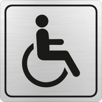 Parrot Products Parrot Sign - Symbolic Black Printed Disabled Toilet Sign on Brushed Aluminum ACP Photo