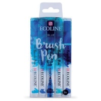 JAS English Talens Ecoline Watercolour Brush Pen Blue Set Photo
