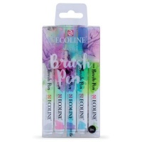 JAS English Talens Ecoline Watercolour Brush Pen Pastel Set Photo