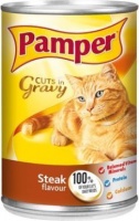 Pamper Cuts in Gravy - Steak Flavour Tinned Cat Food Photo