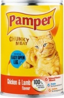 Pamper Chunky Meat - Chicken and Lamb Flavour Tinned Cat Food Photo