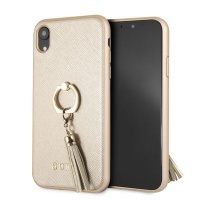 Guess - Saffiano Hard Case With Ring Stand iPhone XR Beige Photo