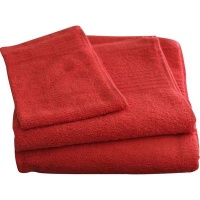 easyhome Nuovo Bath Hand Face Towel and Bath Mat Set Red Photo