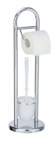 WENKO Siena Freestanding Chrome Toilet Brush And Roll Holder Set Photo