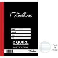 Treeline A4 2 Quire Feint and Margin Hardcover Book - Feint Line & Margin Photo