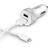 Port Designs Connect 2-Port USB Car Charger and Lightning Cable Photo