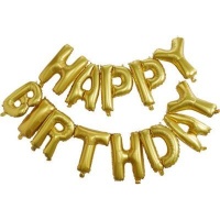 Ginger Ray Pick & Mix - Happy Birthday Balloon Bunting - Gold Photo