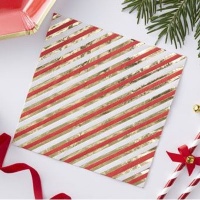 Ginger Ray Red and Gold Christmas Foiled Striped Paper Napkin Photo