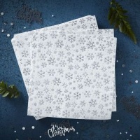 Ginger Ray Silver Christmas Snowflake Napkin Photo