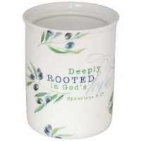 Christian Art Gifts Inc Deeply Rooted in God's Love Utensil Holder Photo
