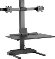 Lumi Bracket Sit-Stand Electric Desk Converter with Dual Monitor Mounts Photo
