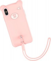 Baseus Bear Silicone Case for iPhone XS Max - Pink Photo