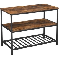 Lifespace Rustic Industrial Kitchen Island Work Table Photo