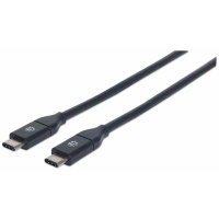 Manhattan USB-C to USB-C Cable 1m Male to Male Black 10Gbps 3A Equivalent to Startech USB31CC1M SuperSpeed USB Lifetime Warranty Polybag Photo