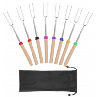 Lifespace 8-Piece Marshmallow Telescopic Roasting Forks Set with Wooden Handle Photo