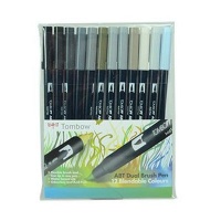 Tombow Dual Tip Blendable Brush Pens - Grey Colours Photo