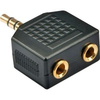 Lindy 35625 cable interface/gender adapter 2 x 3.5 mm jack 3.5mm Black Stereo audio 2x3.5mm to plug Photo