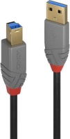 Lindy 36743 USB cable 3 m 3.2 Gen 1 USB A USB B Black Grey Photo