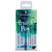 JAS English Talens Ecoline Watercolour Brush Pen Green Blue Set Photo