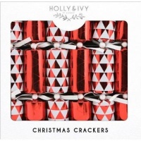 Holly Ivy Holly & Ivy 14" Luxury Crackers - Red Geometrics Photo