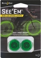 Nite Ize Seeem Mini Led Spoke Lights 2 Pack Green Photo
