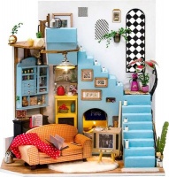 Robotime DIY Wooden Model House Kit - Joy's Peninsula Living Room Photo