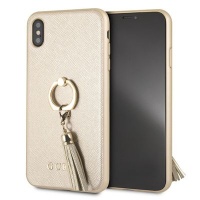 Guess - Saffiano Hard Case With Ring Stand iPhone XS MAX Beige Photo
