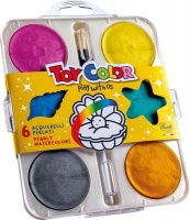 Toy Color Pearly Watercolours with Brush - 57mm Tablets Photo