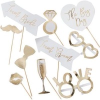 Ginger Ray Gold Wedding - Wedding Photo Booth Props Photo