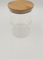 Home and Trends Stackable Glass Jar Set with Wooden Lid Photo