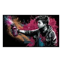 Fancy Artwork Canvas Wall Art :Young Man Holding a Spray - Photo