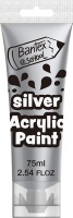Bantex @School Acrylic Paint - Metallic Silver Photo