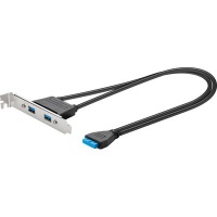 Goobay 2x USB 3.0 cable Silver Black Slot Bracket 1x 20-pin Photo