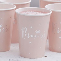 Ginger Ray Princess Perfection - Pink & Silver Foiled Princess Party Paper Cups Photo