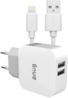 Snug 2-Port 3.4 Amp Wall Charger With Lightning Cable Photo