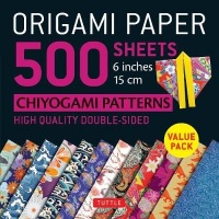Tuttle Publishing Origami Paper 500 sheets Chiyogami Designs 6" 15cm Instructions for 8 Projects Included - High-Quality Origami Sheets Printed with 12 Different Designs Photo