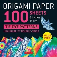 Tuttle Publishing Origami Paper 100 sheets Tie-Dye Patterns 6" Instructions for 8 Projects Included - High-Quality Origami Sheets Printed with 8 Different Designs Photo